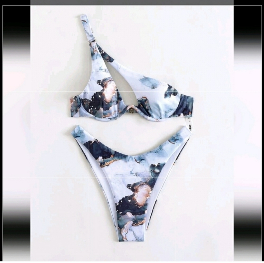 Marble one shoulder bikini - Picture 2 of 3